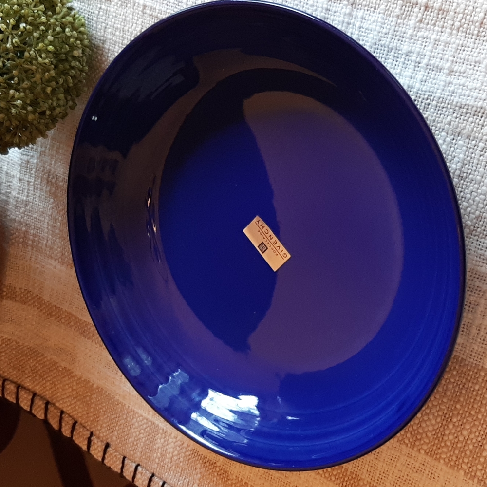 *SOLD* 20th Century Givenchy Paris Porcelain Cobalt Blue Enamel plate bowl